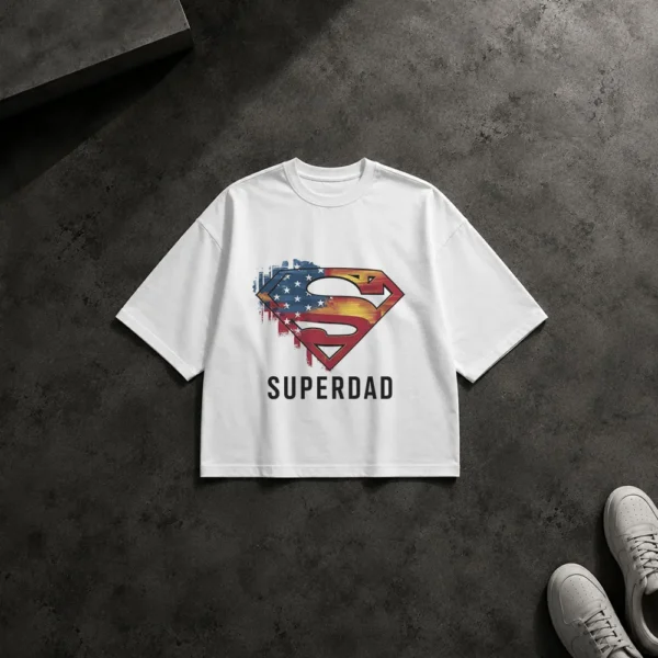 تیشرت باکسی سوپردد طرح لوگوی سوپرمن (Superdad) کد po2646