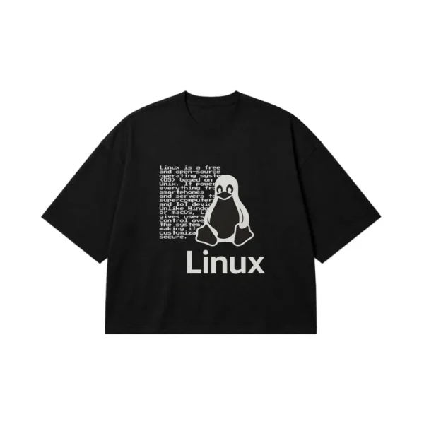 تیشرت باکسی برنامه‌نویسی طرح لوگوی لینوکس (Linux) کد po2706