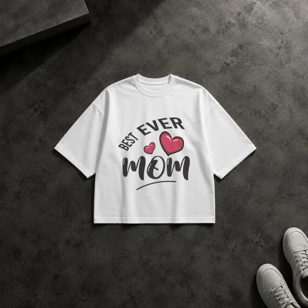 تیشرت باکسی مادر طرح Best Ever Mom با قلب کد po2719