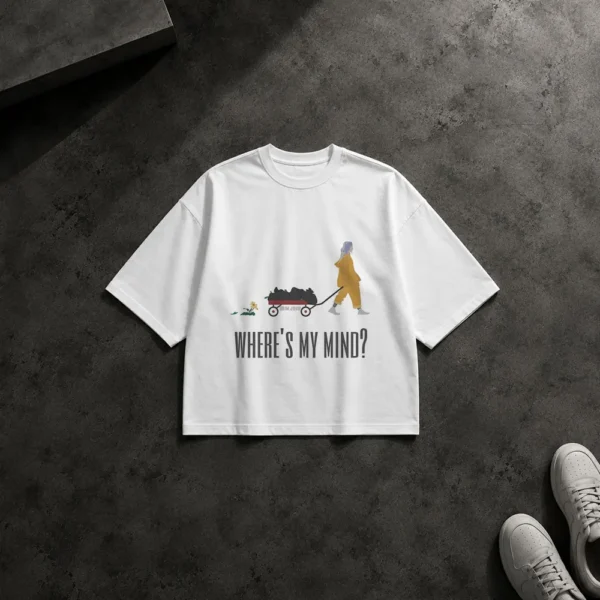 تیشرت باکسی طرح Where’s My Mind با تصویر مینیمال کد po2757
