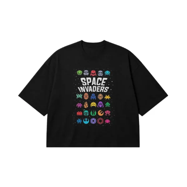 تیشرت باکسی بازی مهاجمان فضایی طرح آیکون رترو (Space Invaders) کد po2848