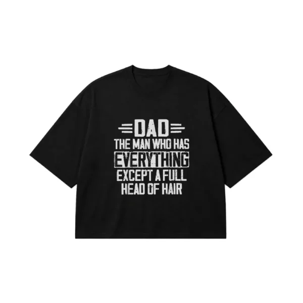 تیشرت باکسی روز پدر نوشته بابای کم‌مو (Dad) کد po2863