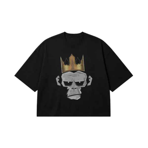 تیشرت باکسی جمجمه پادشاه طرح تاج طلایی (Skull King) کد po2871