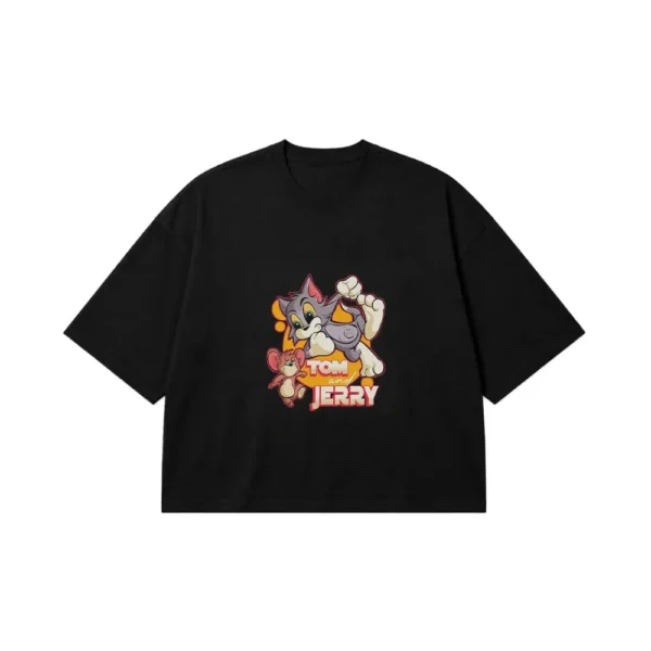 تیشرت باکسی تام و جری طرح کلاسیک (Tom and Jerry) کد po2908