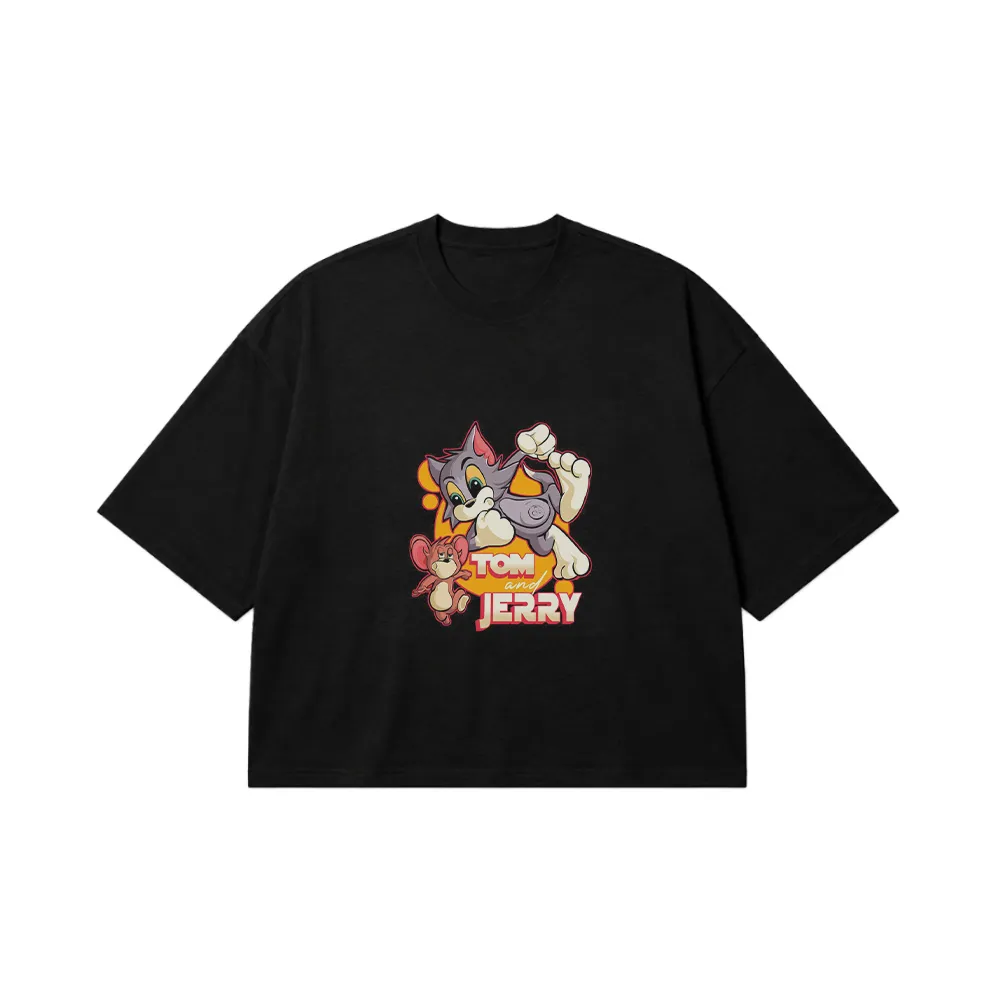 تیشرت باکسی تام و جری طرح کلاسیک (Tom and Jerry) کد po2908
