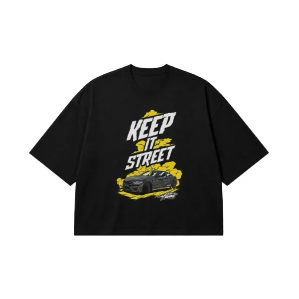 تیشرت باکسی طرح ماشین درفت Keep It Street کد po2918