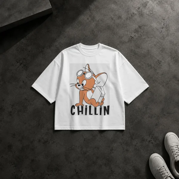 تیشرت باکسی جری طرح Chillin از تام و جری (Tom and Jerry) کد po292