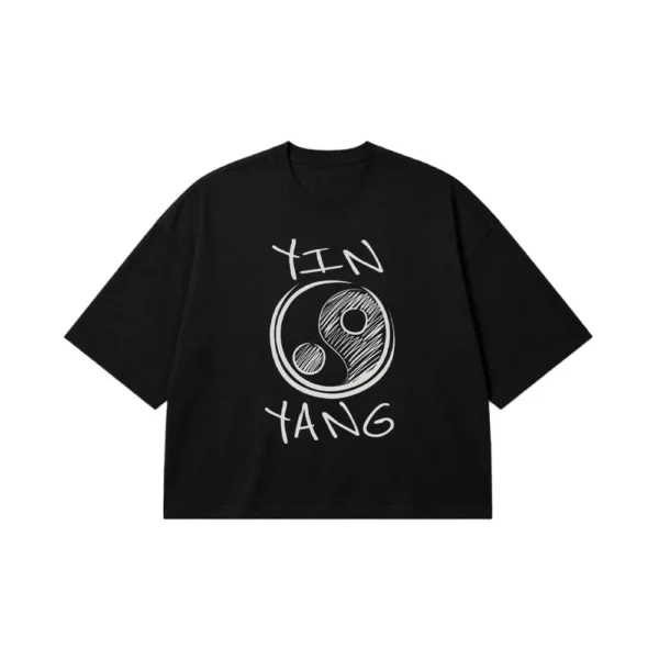 تیشرت باکسی طرح یین یانگ (Yin Yang) کد po2984