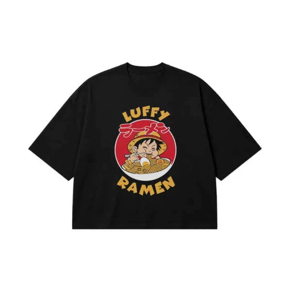 تیشرت باکسی انیمه وان پیس طرح لوفی رامن (Luffy Ramen) کد po2986