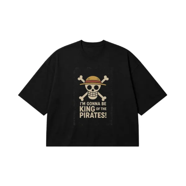 تیشرت باکسی انیمه وان پیس طرح King of the Pirates کد po3007