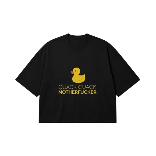 تیشرت باکسی نوشته Quack Quack با اردک کد po3009