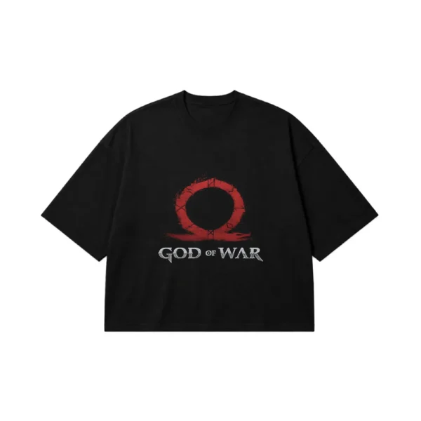 تیشرت باکسی بازی گاد آو وار طرح لوگوی امگا (God of War) کد po304