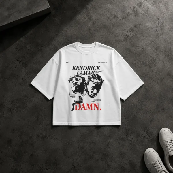 تیشرت باکسی کندریک لامار طرح DAMN (Kendrick Lamar) کد po3086