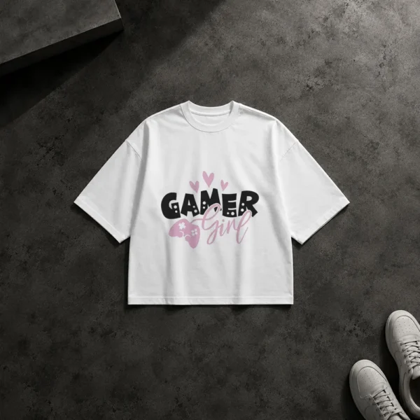تیشرت باکسی گیمر دختر طرح Gamer Girl کد po3087