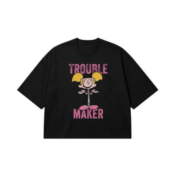 تیشرت باکسی دی‌دی کارتون آزمایشگاه دکستر طرح Trouble Maker کد po3152