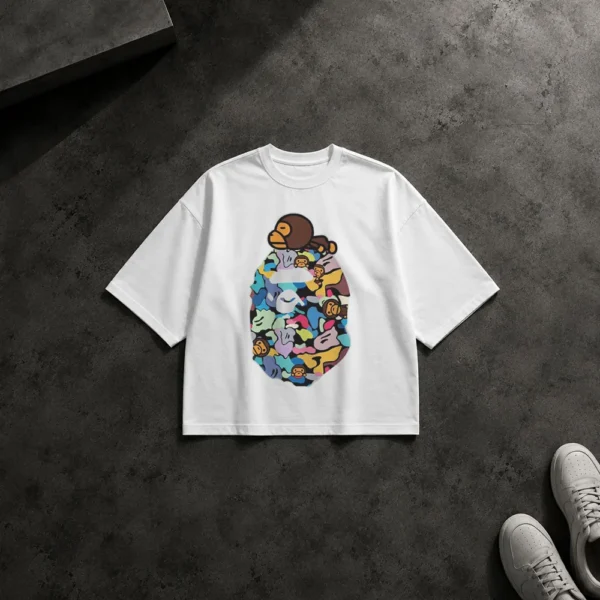 تیشرت باکسی بیپ طرح کاموفلاژ Baby Milo (BAPE) کد po3220