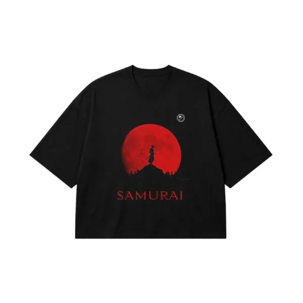 تیشرت باکسی سامورایی طرح خورشید سرخ ژاپن (Samurai) کد po3233