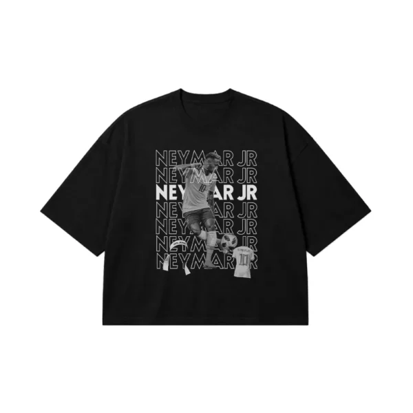 تیشرت باکسی نیمار جونیور طرح تایپوگرافی (Neymar Jr.) کد po3258