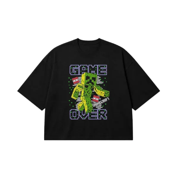 تیشرت باکسی ماینکرافت طرح کریپر Game Over (Creeper) کد po3279