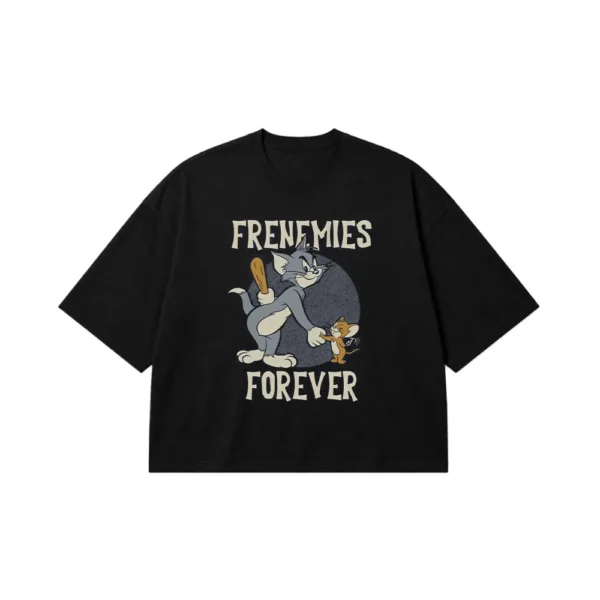 تیشرت باکسی تام و جری طرح Frenemies Forever (Tom and Jerry) کد po3337