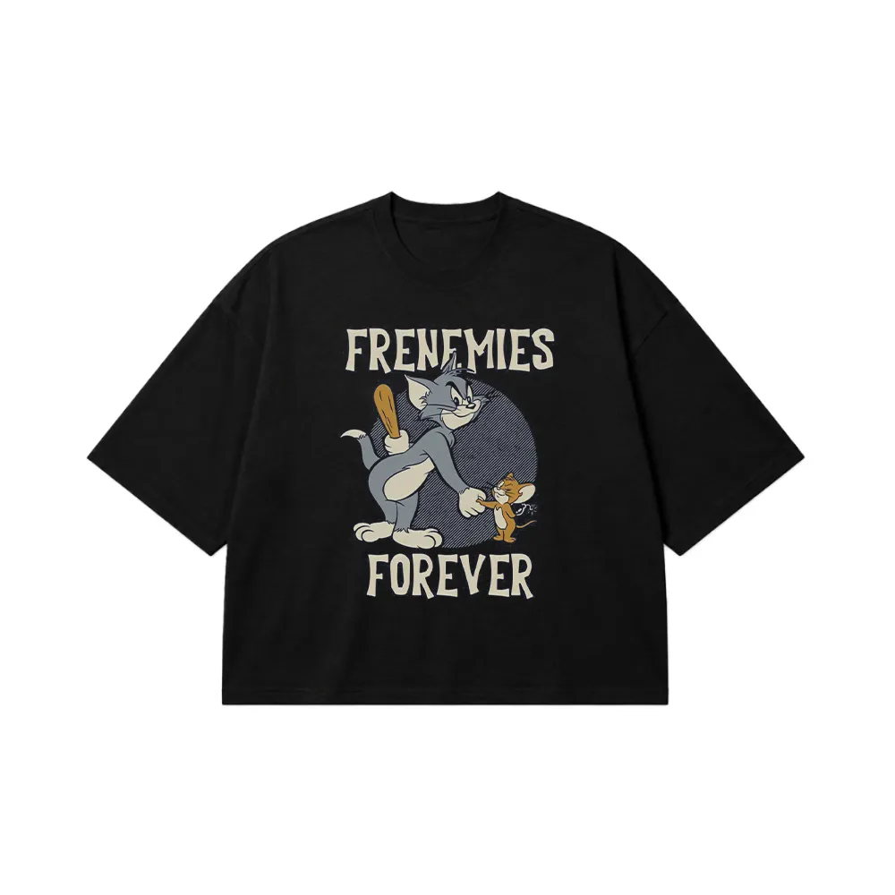 تیشرت باکسی تام و جری طرح Frenemies Forever (Tom and Jerry) کد po3337