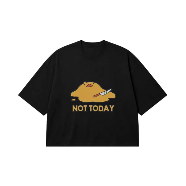 تیشرت باکسی گودتاما طرح Not Today (Gudetama) کد po3344