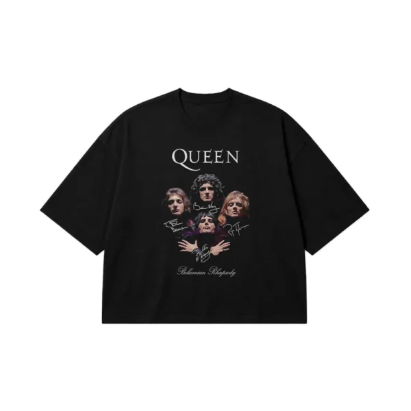 تیشرت باکسی گروه کویین طرح اعضای گروه (Queen) کد po3397