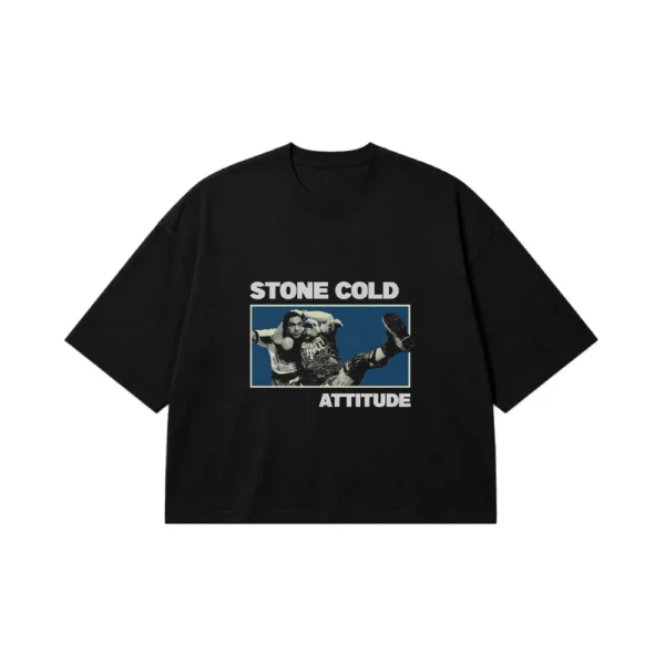تیشرت باکسی کشتی کج طرح Stone Cold Attitude کد po3404