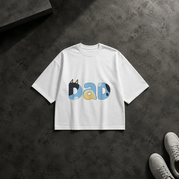 تیشرت باکسی پدر طرح Dad کارتونی کد po3461