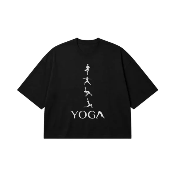 تیشرت باکسی یوگا طرح حرکات مینیمال (Yoga) کد po3470
