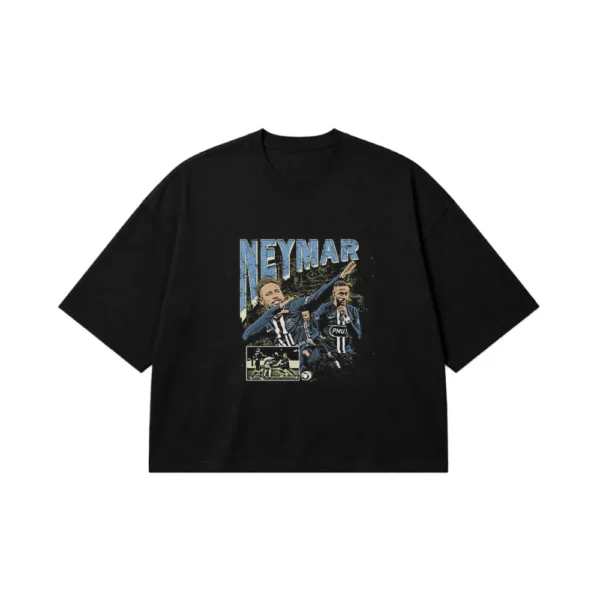 تیشرت باکسی نیمار طرح کلاژ فوتبالی (Neymar) کد po3505