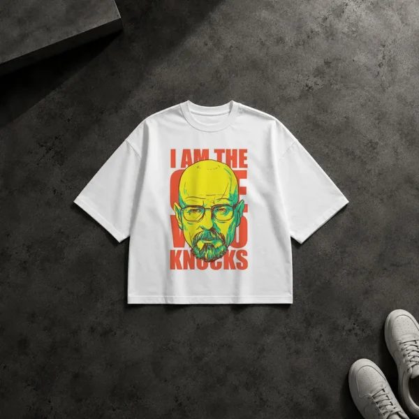 تیشرت باکسی بریکینگ بد طرح I Am The One Who Knocks کد po3594