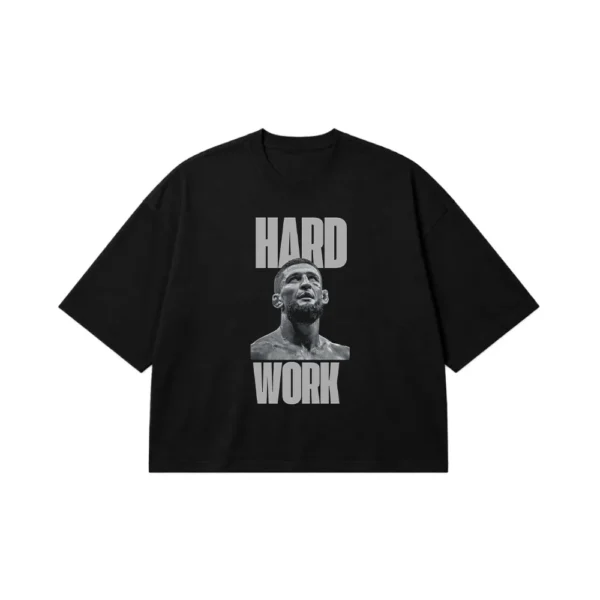 تیشرت باکسی انگیزشی طرح Hard Work کد po3652