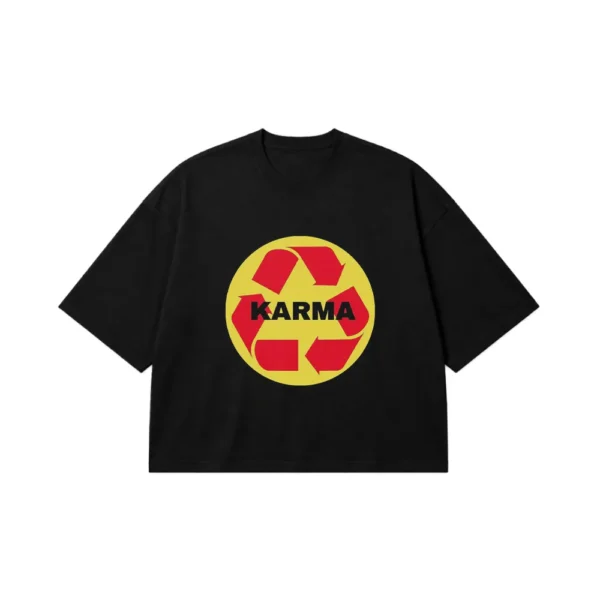 تیشرت باکسی کارما طرح نماد چرخه (Karma) کد po3669
