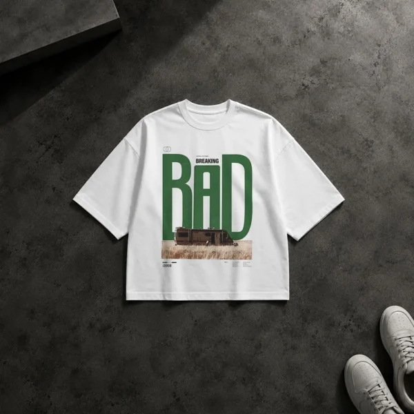 تیشرت باکسی بریکینگ بد طرح پوستر RV و BAD کد po3767