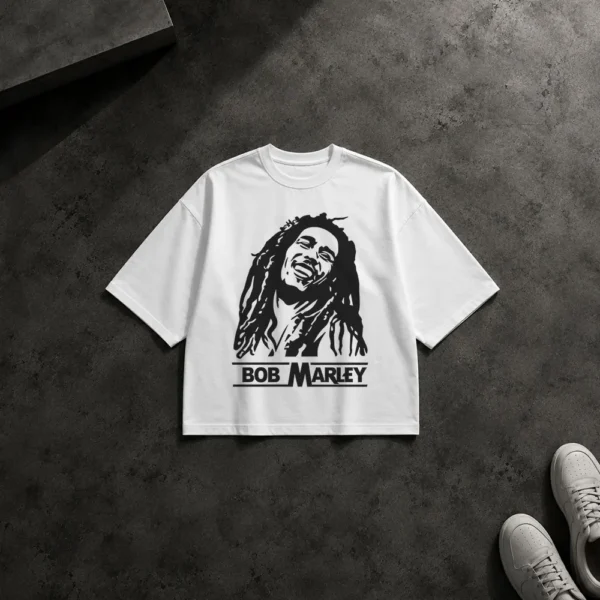 تیشرت باکسی باب مارلی طرح پرتره (Bob Marley) کد po3805