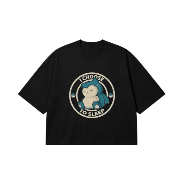 تیشرت باکسی پوکمون طرح اسنورلکس I Choose to Sleep (Snorlax) کد po3858