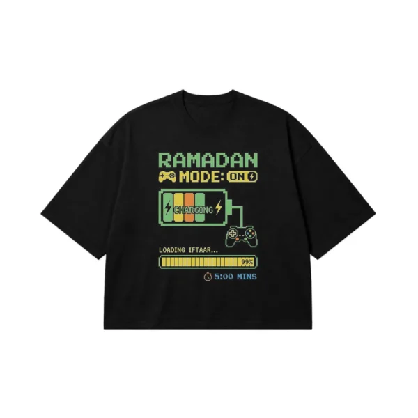 تیشرت باکسی رمضان طرح گیمینگ Ramadan Mode On کد po3886