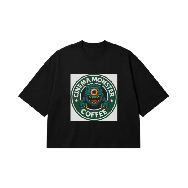 تیشرت باکسی قهوه طرح هیولای Cinema Monster Coffee کد po3936