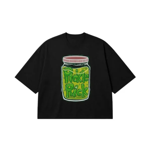 تیشرت باکسی ریک و مورتی طرح پیکل ریک (Pickle Rick) کد po4029