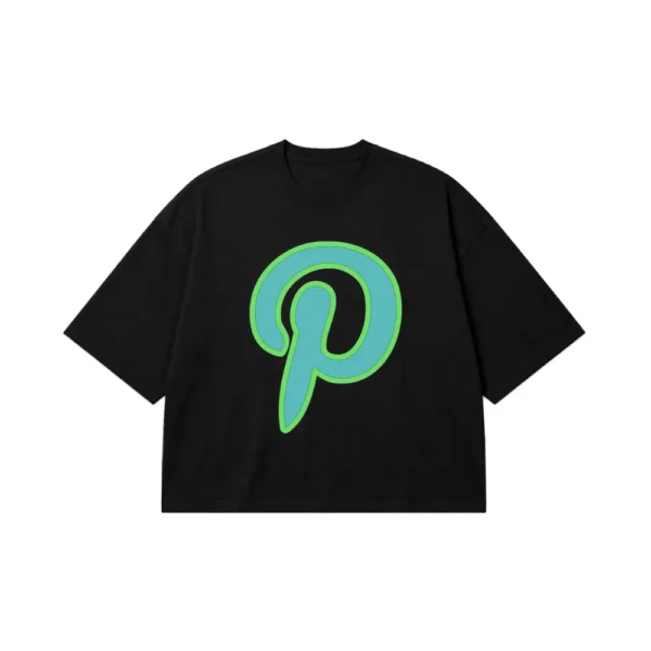تیشرت باکسی پینترست طرح لوگوی نئونی (Pinterest) کد po4040