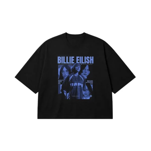 تیشرت باکسی بیلی آیلیش طرح پوستر موسیقی (Billie Eilish) کد po4084