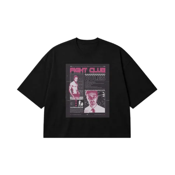 تیشرت باکسی فیلم فایت کلاب طرح قوانین مبارزه (Fight Club) کد po4097
