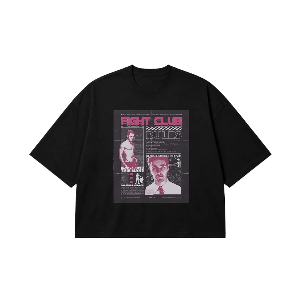 تیشرت باکسی فیلم فایت کلاب طرح قوانین مبارزه (Fight Club) کد po4097
