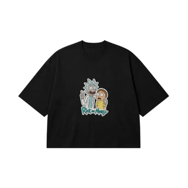 تیشرت باکسی ریک و مورتی طرح شخصیت‌های کارتونی (Rick and Morty) کد po4104