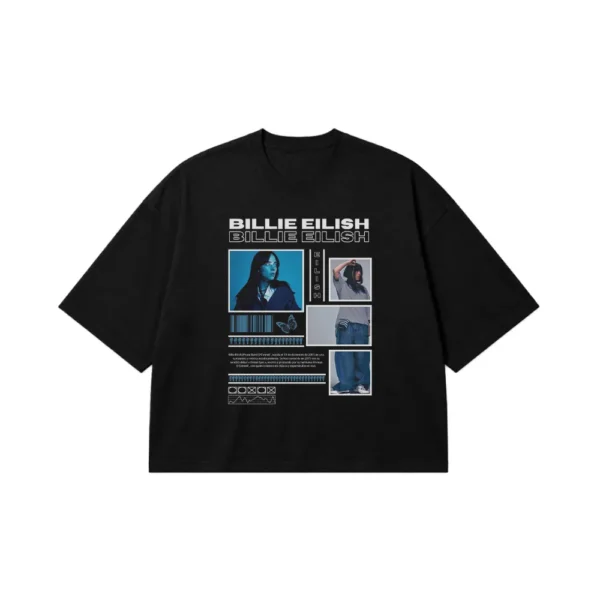 تیشرت باکسی بیلی آیلیش طرح پوستر گرافیکی (Billie Eilish) کد po4114