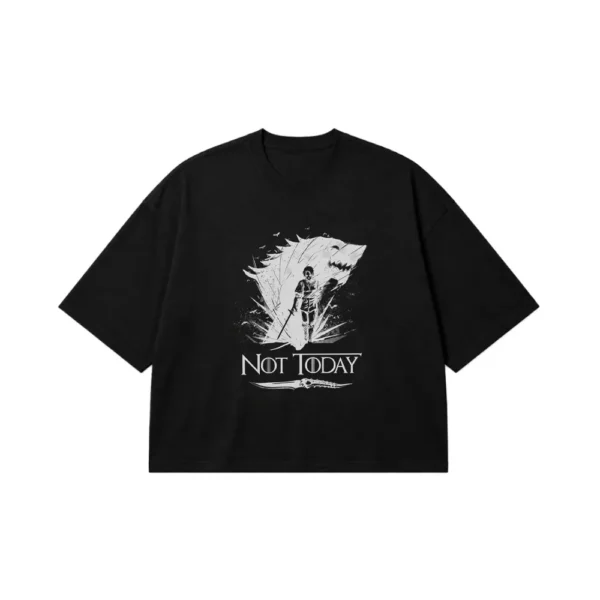 تیشرت باکسی انیمه اتک آن تایتان طرح Not Today (Attack on Titan) کد po4143