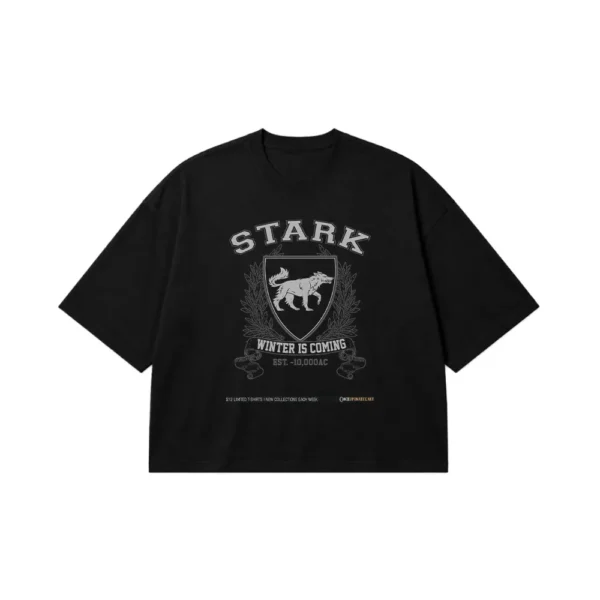 تیشرت باکسی سریال بازی تاج‌وتخت طرح خاندان استارک (Game of Thrones) کد po4146