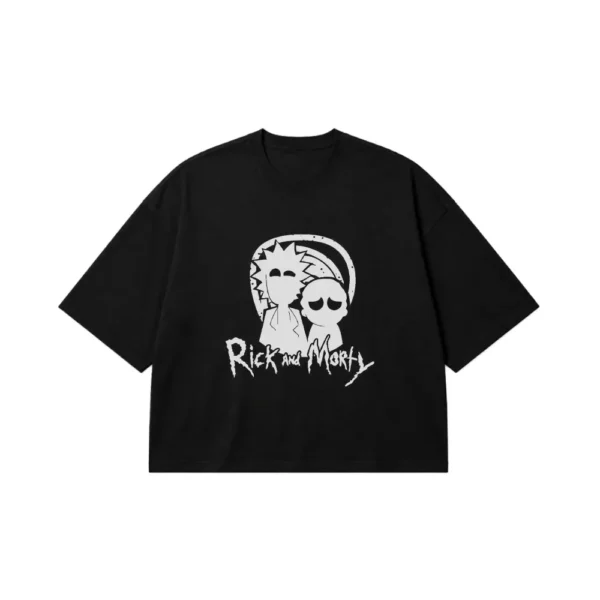 تیشرت باکسی ریک و مورتی طرح سیاه‌وسفید (Rick and Morty) کد po4147