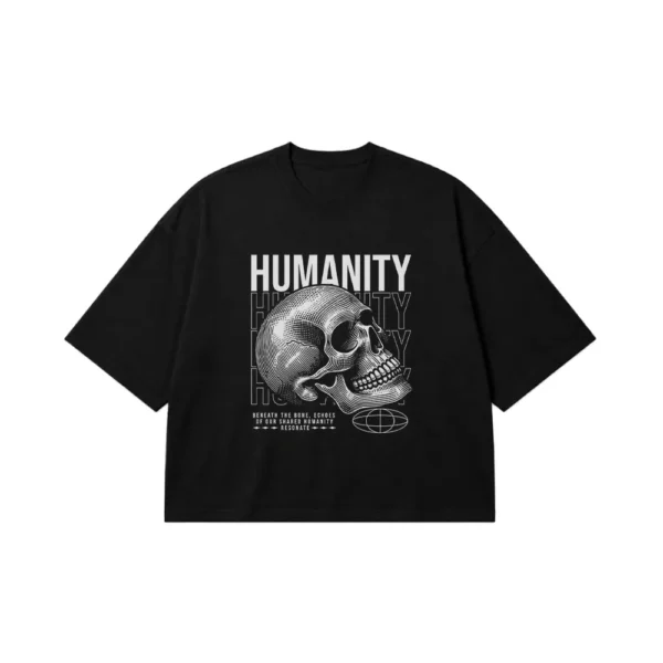تیشرت باکسی جمجمه طرح Humanity کد po4262